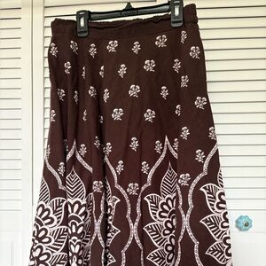 Elegant Brown Floral Women's Skirt
